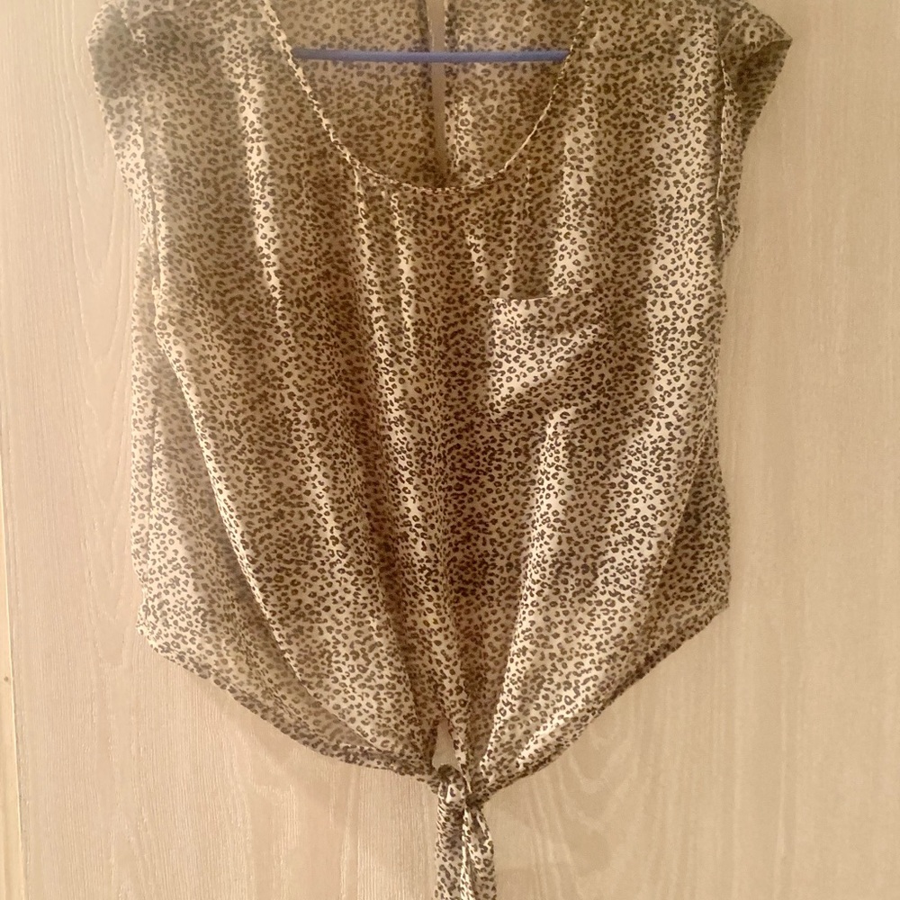 Cheetah print sheer crop top Size S